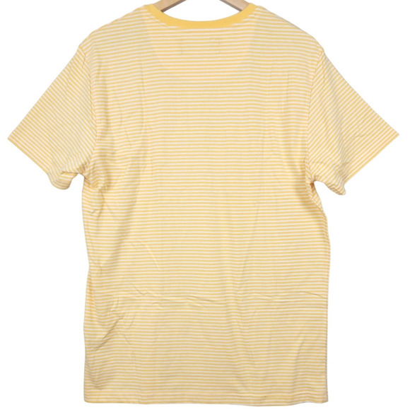 Zipcode Men’s T-Shirt Large Yellow White Striped Short Sleeve Casual Top - Picture 7 of 10